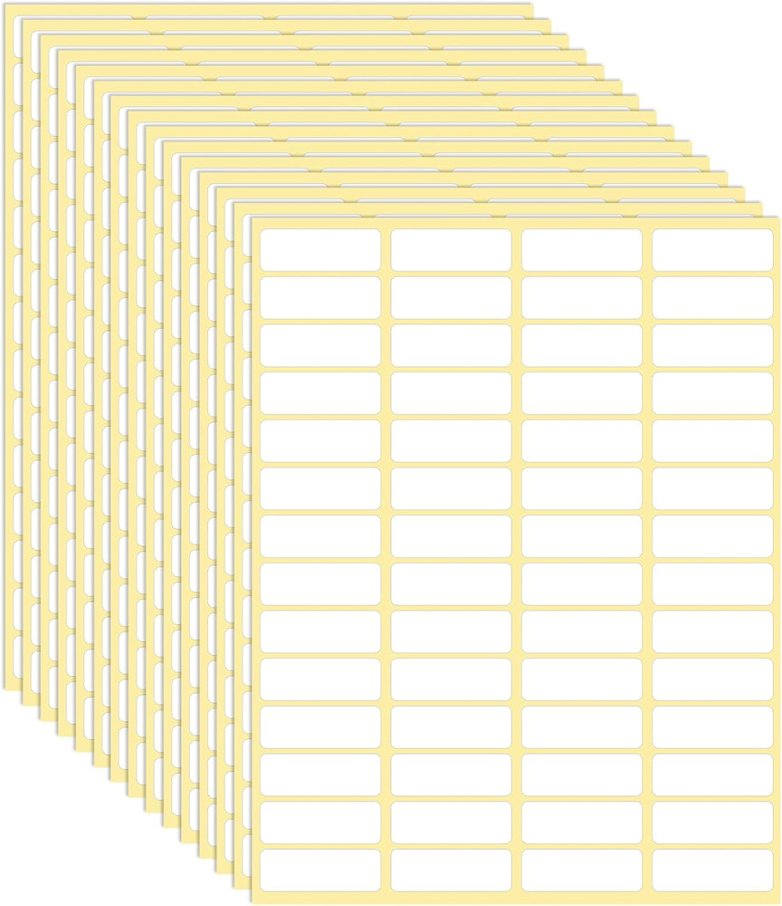 1680 Pcs Rectangle Labels 0.5″ X 1.5″ White Writable Name Label Stickers Blank