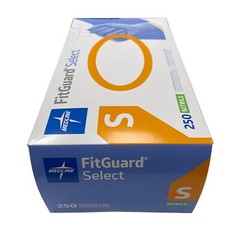 Medline FitGuard Touch Nitrile Exam Glove, 250 Count, Small, Blue