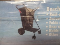 NEW RIO Beach The Wonder Wheeler Wide Basket Rolling Cart Folding Vacation Camp