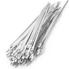 100pcs 304 Stainless Steel Metal Zip Ties Heavy Duty Self-Locking Cable Ties