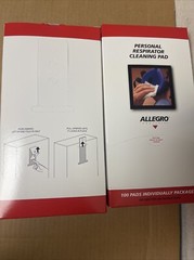 2-boxes 200 Wipes! Allegro 1001 Personal Respirator Cleaning Pads 5 X 8 Inches