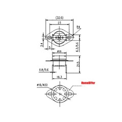 KSD302 Thermal Thermostat 40°C~150°C Temperature Thermal Control Switch 16A 250V
