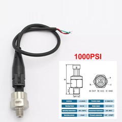 5V Fuel Pressure Transducer 100/150/200/300/500/1000/1600Psi for Oil Air Water