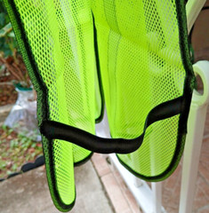 Yellow w gray high vis reflective strips breathable mesh safety vest, new