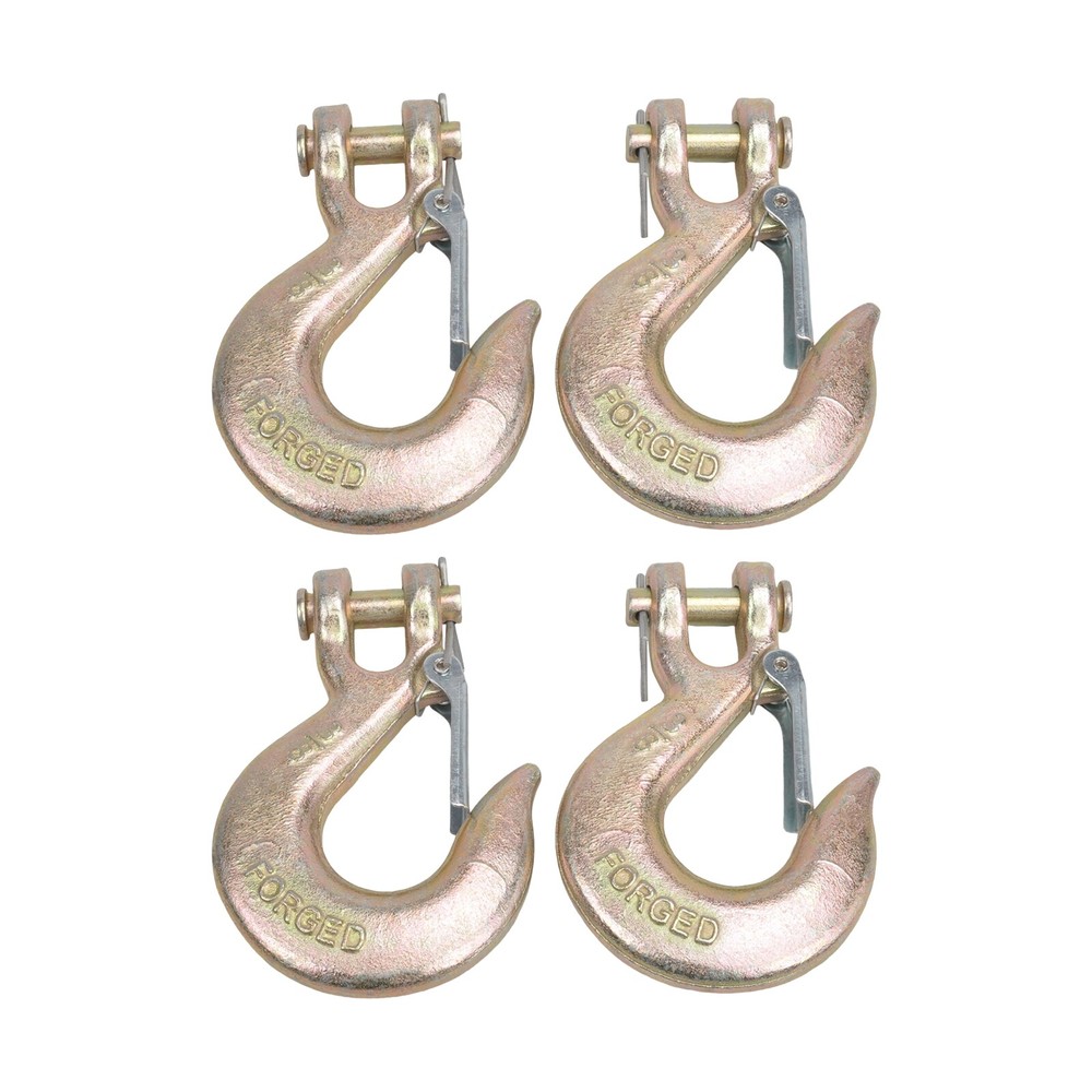 4PCS 3/8″ Grade 70 Heavy Duty Forged Steel Clevis Slip Hook With Safety Latch