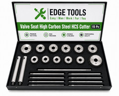 Engine Valve Seat High Carbon Steel Face HCS Cutter 15 Pc Set USA EDGE TOOLS