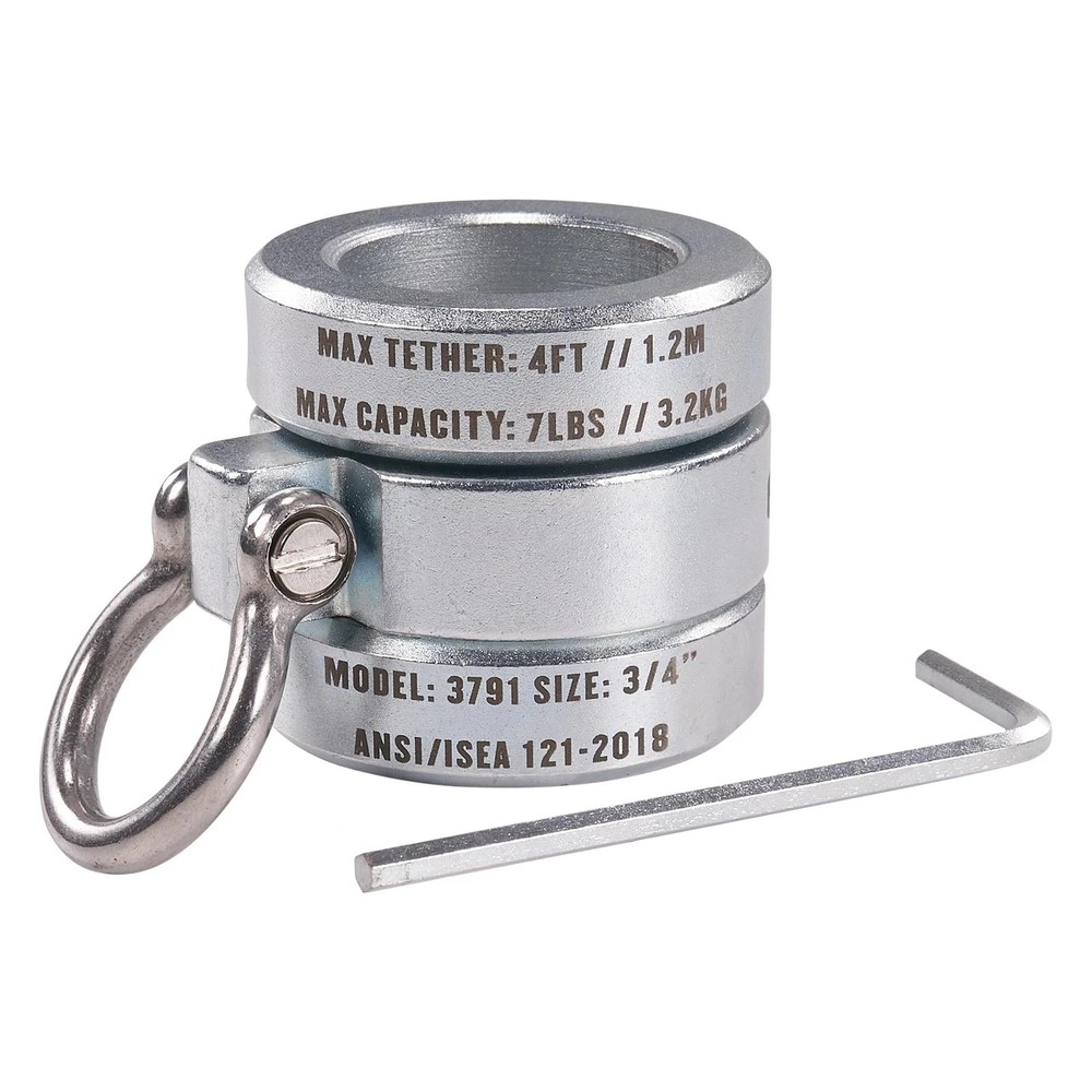 Ergodyne Squids 3791 Sleever Bar Lock Collar with Tethering .75 in, Silver