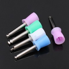 100pc/box Dental Polishing Cups Brush Prophy Nylon Metal Latch Flat Mixed Color
