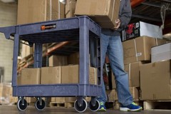 500 Lb Utility Cart – 40″x17″, Polypropylene Shelves, Smooth Mobility