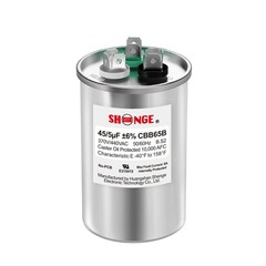 45+5Uf 45/5 MFD ±6% 370V/440V CBB65B AC Capacitor, Dual Run round Capacitor Repl