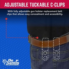 DeSantis 2 Medium C-Clips 2 Hole – Discreet Carry Gun Holster Belt Clip, Tuck…