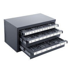 VEVOR Drill Bit Dispenser Organizer Cabinet Three-Drawer for 1/16in to 1/2in