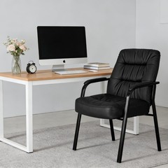 Office Waiting Room Guest Chair, 500lbs Office Reception Lobby PU Leather Cha…