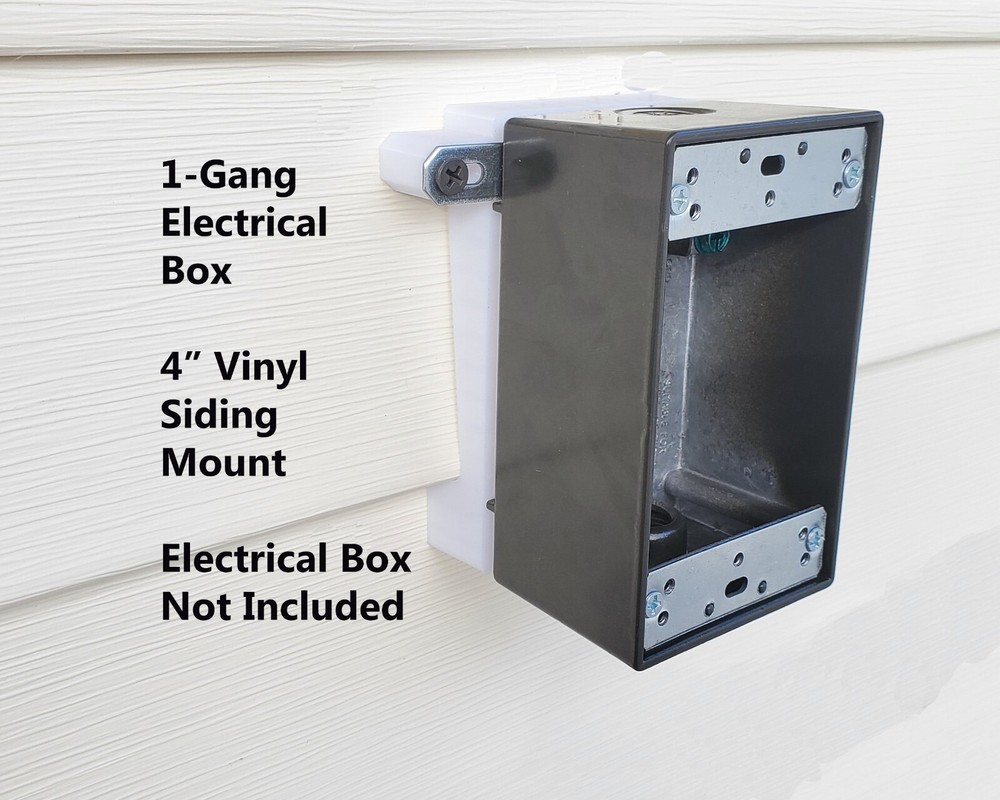 4 Inch Vinyl Siding Mount Bracket for 1 Gang Electrical Box 3D Printed
