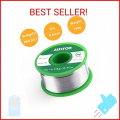 AUSTOR 0.8mm Lead Free Solder Wire with Rosin Core, 100g