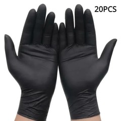 Black Disposable Nitrile Gloves, Latex Free Waterproof Heavy Duty Gloves for Kit