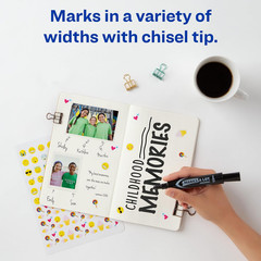 Avery Permanent Markers Water Resistant Chisel Tip 2 Black Markers ACMI