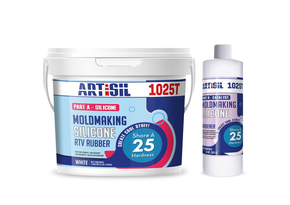 ArtiSil 1025T 25 Shore Hardness A Tin Cure Mold Making Silicone Kit – 1 Gallon