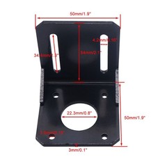 2Pcs NEMA 17 Stepper Motor Mounting Bracket L-Shape Alloy Steel w/ Screws