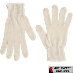 12 PAIR 1 DOZEN WHITE STRING KNIT POLY COTTON WORK GLOVES PAIRS NEW