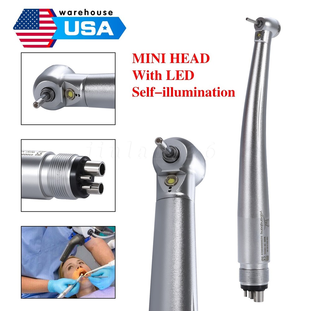 LED/No LED Mini Head Dental High Speed Handpiece One Water Spray Air Turbine 4H