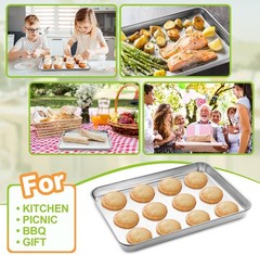 Stainless Steel Baking Sheet Set 4 18x13x1 for Oven Heavy Duty