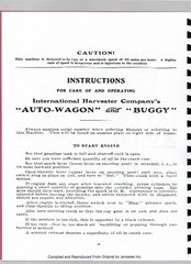 IH International Auto Buggy Wagon Owners Operators Manual