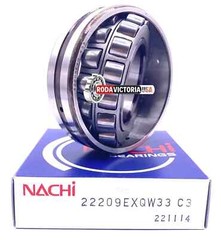 NACHI JAPAN 22209 EXQW33 C3 Spherical Roller Bearing 45x85x23 mm
