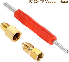 4PCS R1234yf Vacuum Pump Adapter,1/4” SAE Female FL x 1/2″ LH-Male & 1/2″ LH…