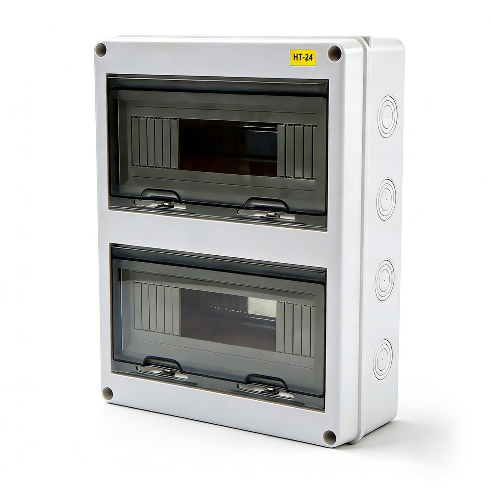 24 Way Circuit Breaker Box For Indoor and Outdoor Waterproof IP65 W/ DIN Rail
