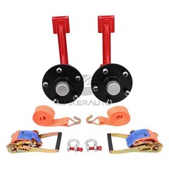 2Pack Shipping Container Wheels 5×5.5 Lug Wheels Kit with Ratchet Strap NEW
