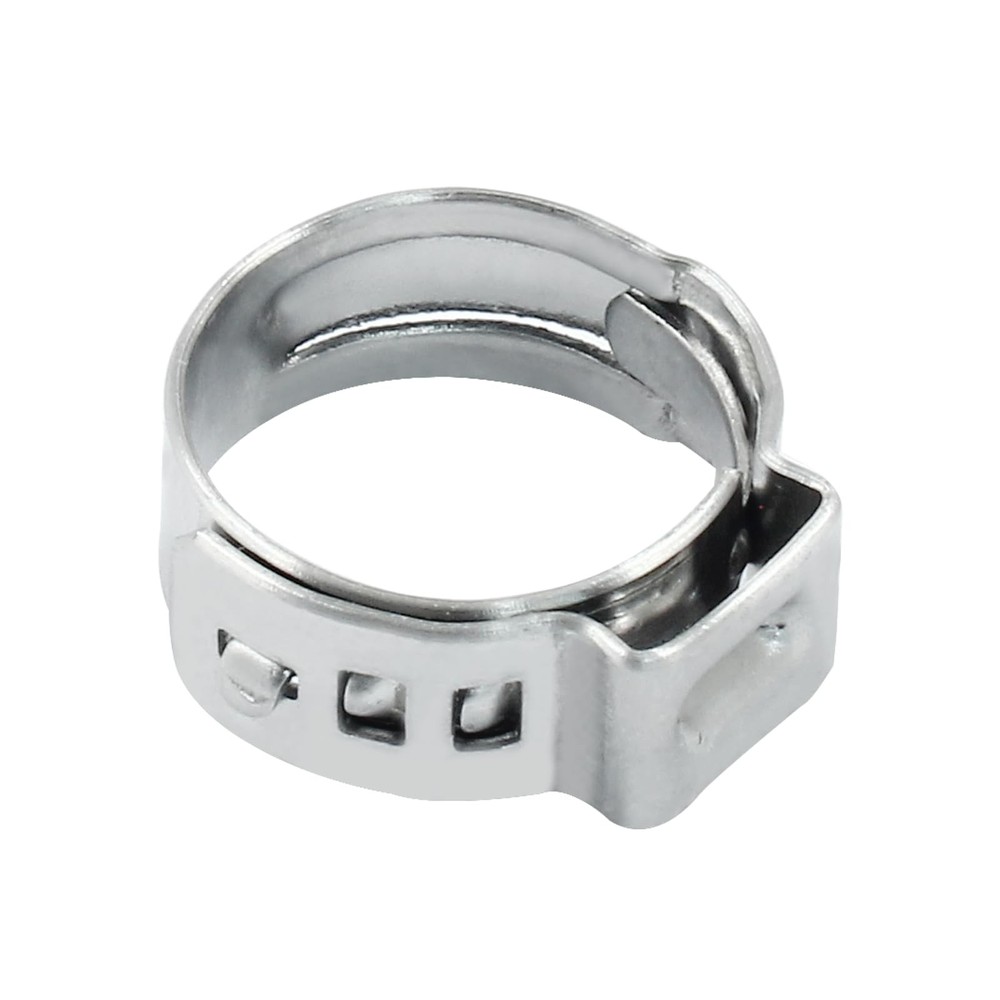 Litoexpe 50 Pcs Single Ear Hose Clamp 12.8mm-15.3mm, Silver