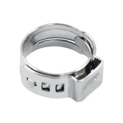 Litoexpe 50 Pcs Single Ear Hose Clamp 12.8mm-15.3mm, Silver
