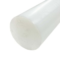 5.000 (5 inch) x 6 inches, UHMW Plastic Round Rod, White