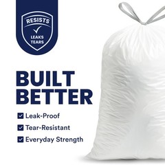 Plasticplace 4 Gallon Trash 0.7 Mil White Garbage Can 17 X 16 100 Count