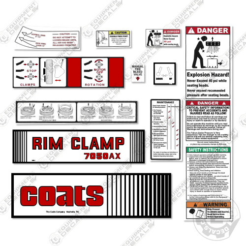 Fits Coats 7050AX Decal Kit Rim Clamp – 7 YEAR OUTDOOR 3M VINYL!