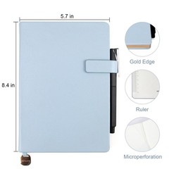 Hardcover Leather Journal Notebook A5 Lined 212 Pages 5×8.25 Inches Gold Edge…