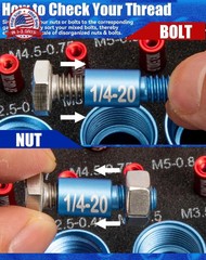 66 Nut and Bolt Thread Checker with Storage Box, Thread Checker Measuring Tool(3