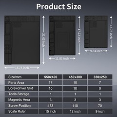 Silicone Soldering Mat Large, Repair Mat 932°F Heat Resistant 21.7″ x 15.8”