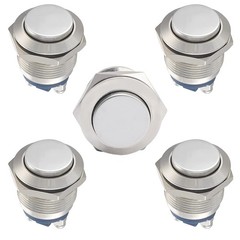 5pcs 19mm Momentary Push Button Switch IP65 Waterproof Aluminum Alloy