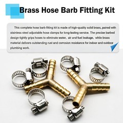 Tnuocke 2pcs Metaland Brass 5/16″ (8mm) Hose Barb 3 5/16 (8mm), Y-shaped