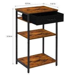 BTY Printer Stand with Storage 3 Tier Home 15.75 X 11.8 X 27.56 Inches, Brown