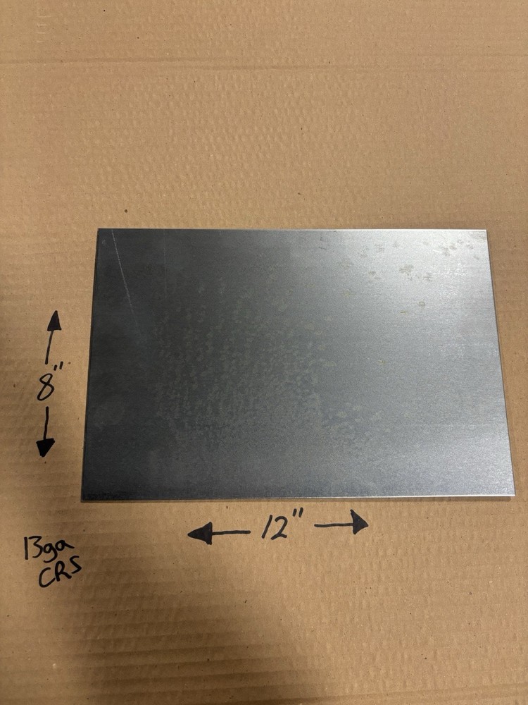 13 Gauge (0.090” Thick) Cold Rolled Steel Sheet Metal – 8” X 12” – New