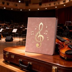 Black Sheet Music Folder 4Ring PU Binder 20 NonReflective Sheets 40 Pages