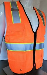 FX Three Tone High Visibility Reflective BLACK Safety Vest (Small-4XL)