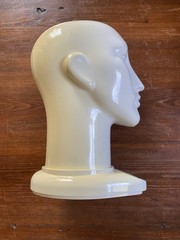 Vintage Plastic Abstract Adult Unisex Mannequin Heads Pair