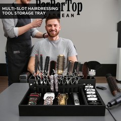 Barber Organizer Tray, 13.9 x 11.2 x 4.4 inch Adjustable Station for Clippers…