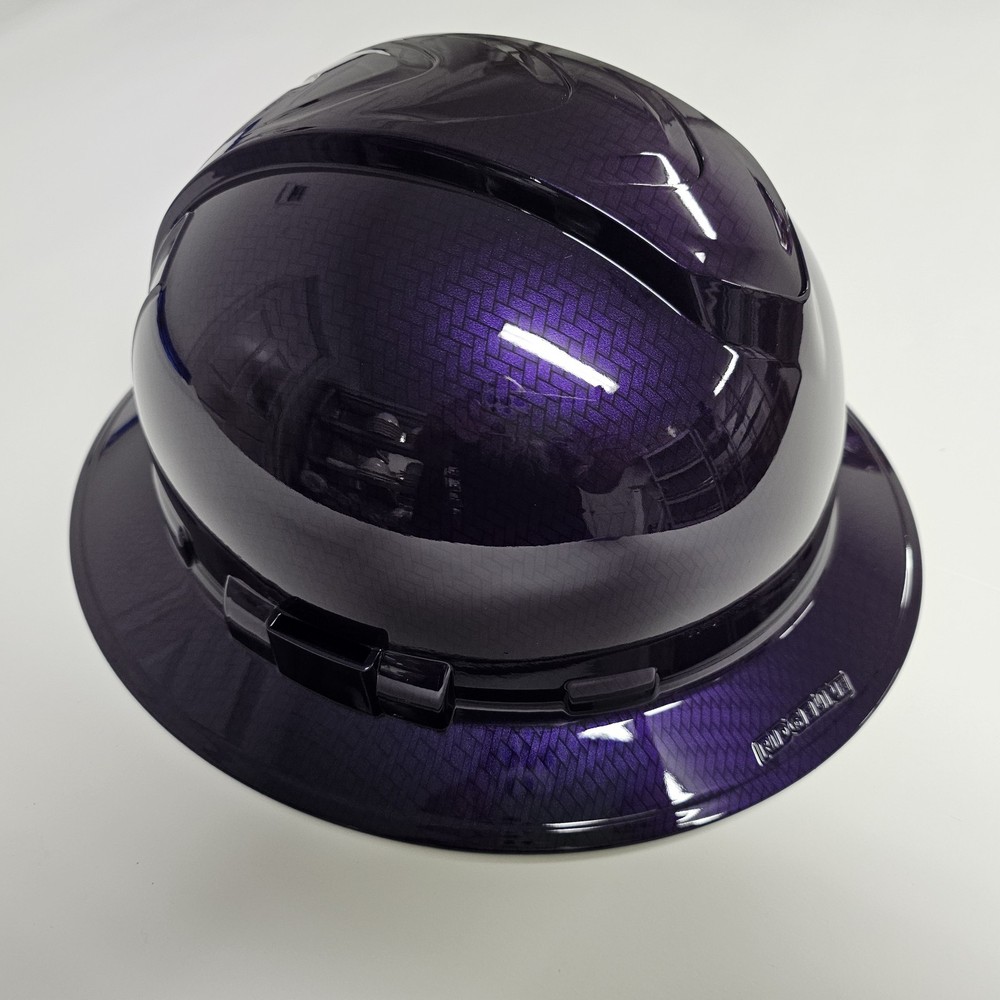 TYPE 2 FULL BRIM Hard Hat WITH FOAM custom hydro dipped , PLUM CRAZY PURPLE CF