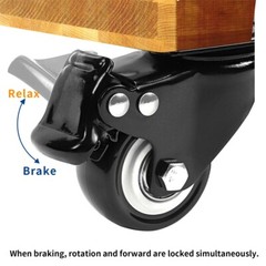 4PCS Heavy Duty Dolly hand truck Caster Wheels With Brake Top Plate 2 Inch
