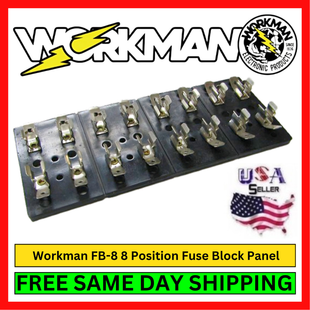 Workman FB-8 8 Position Fuse Block Panel for AGC Glass Fuses Car Truck Radio Kit